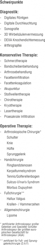 Schwerpunkte Schwerpunkte